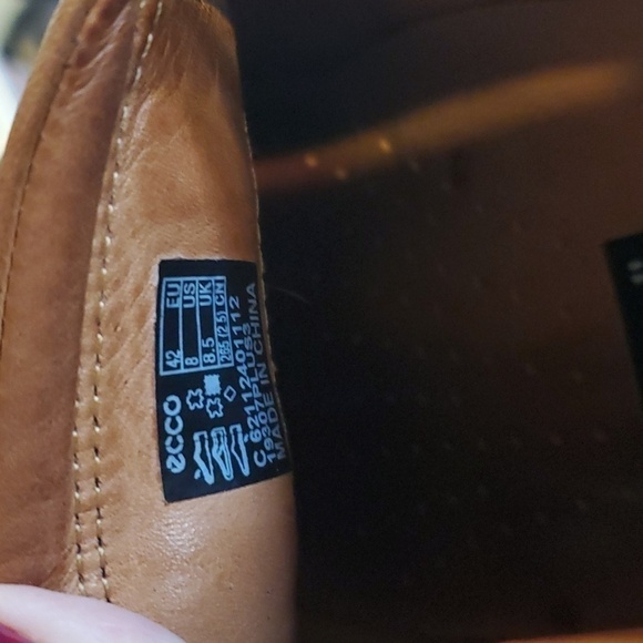 Ecco- Mens Distressed Leather Dress Shoes Slip on Neutral Comfy! Like New! Sz.10 - Picture 9 of 13